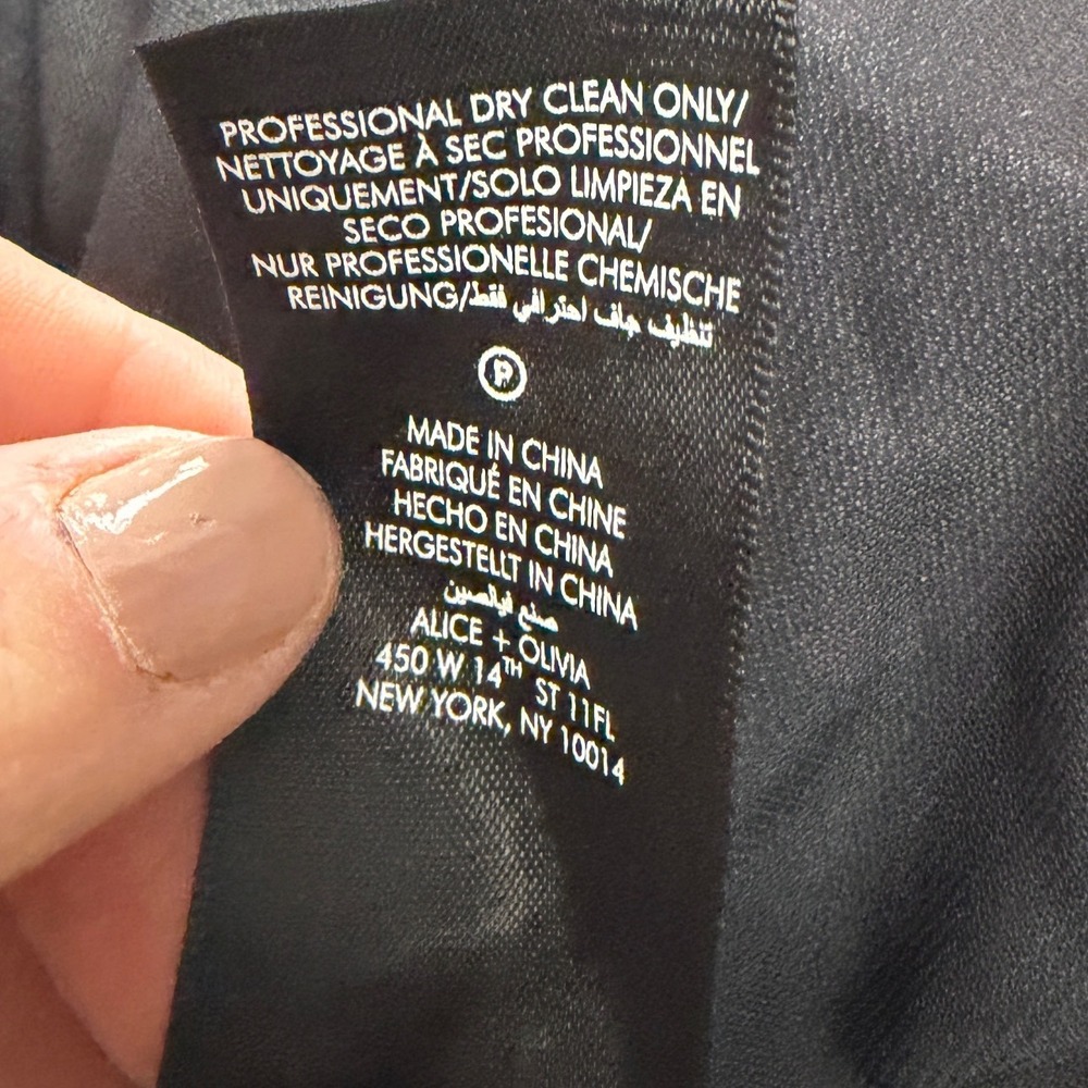 Alice + Olivia Millicent Wrap Dress Black Floral Butterfly Long Sleeve Mini 10 - Picture 14 of 15